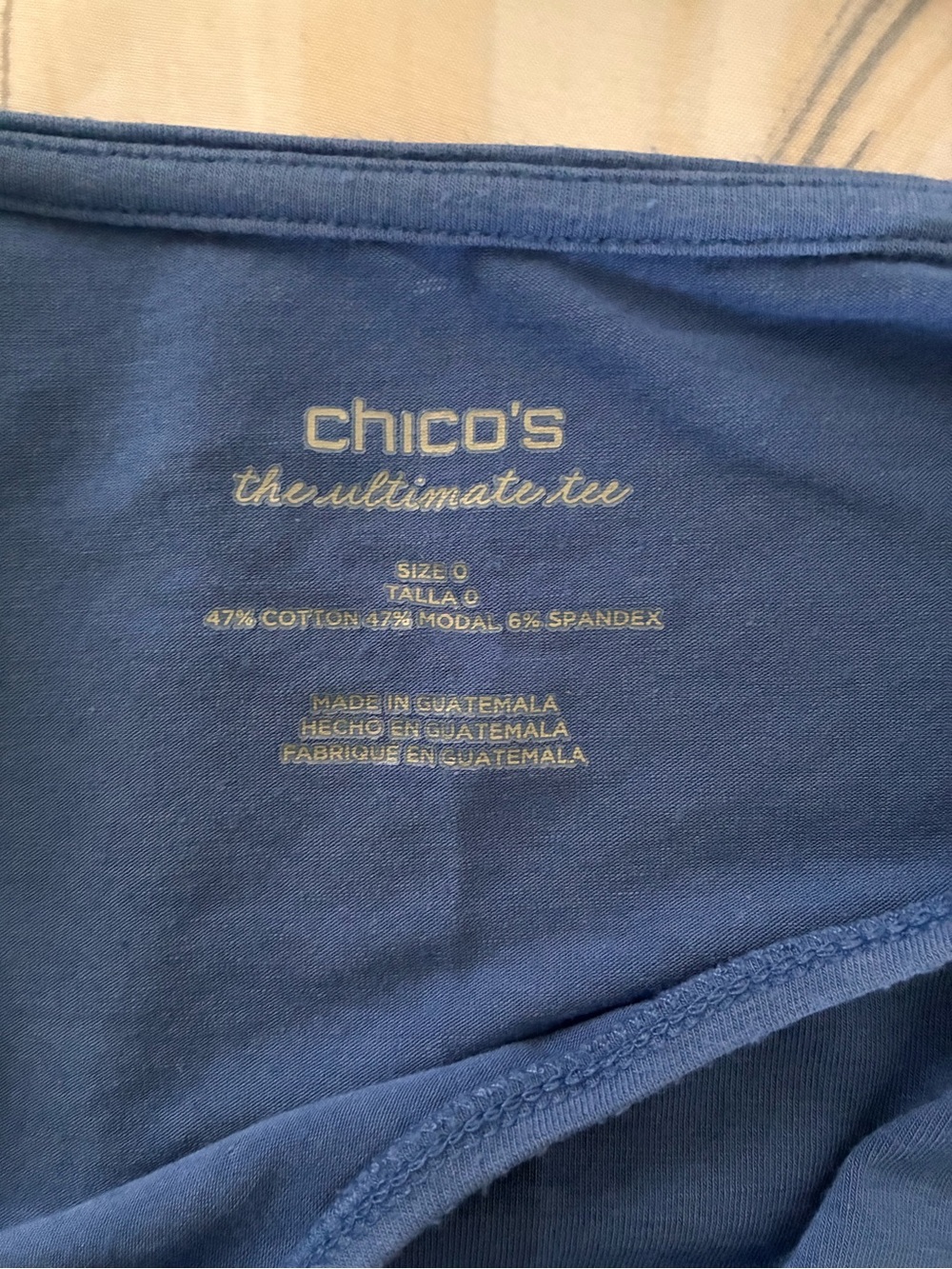 Chico's Blue long sleeve Tee Size 0
